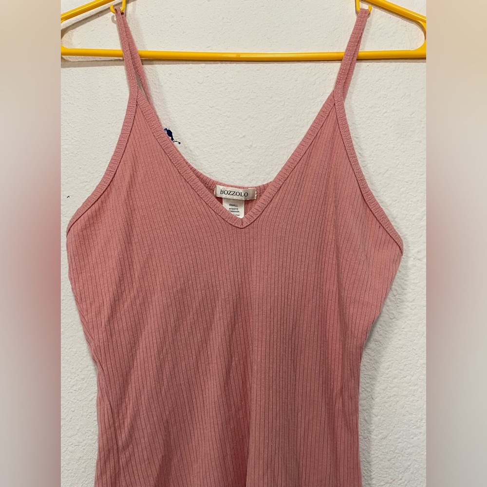 Bozzolo Dusty Pink Ribbed Tank top - Picture 2 of 4